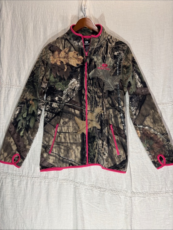 Mossy Oak Jackets & Blazers - Mossy Oak Women's Camo Fleece Jacket Pink TrimFull Zip Size L EUC